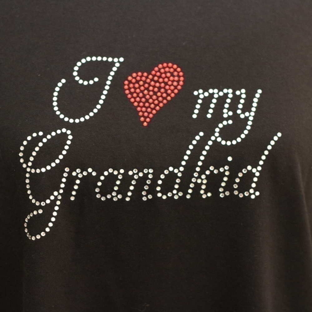 𝅺i love me Grandkid Rhinestone T-Shirt size large